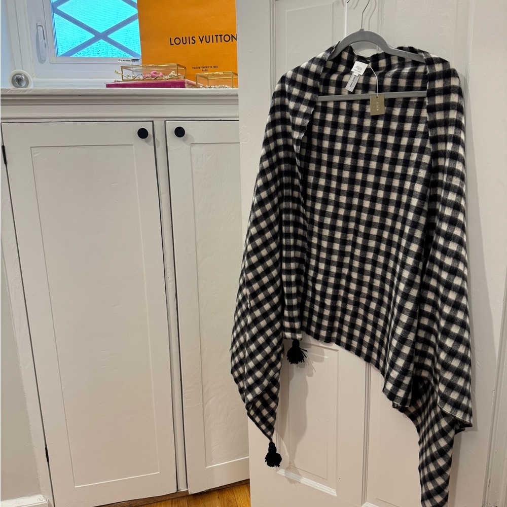 JCrew Checkered Wool Shawl